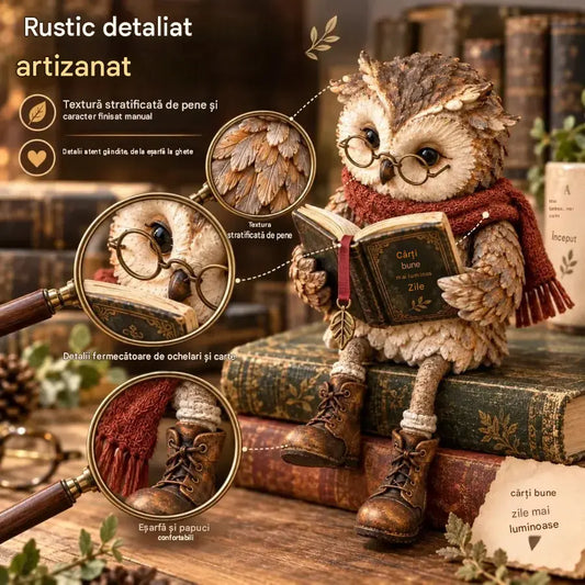 💥 Reducere de 50% pentru o perioadă limitată! 🦉 Figurină adorabilă: bufniță care citește