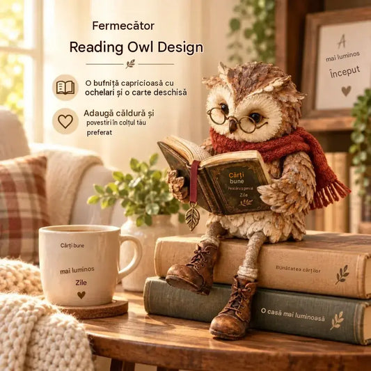 💥 Reducere de 50% pentru o perioadă limitată! 🦉 Figurină adorabilă: bufniță care citește