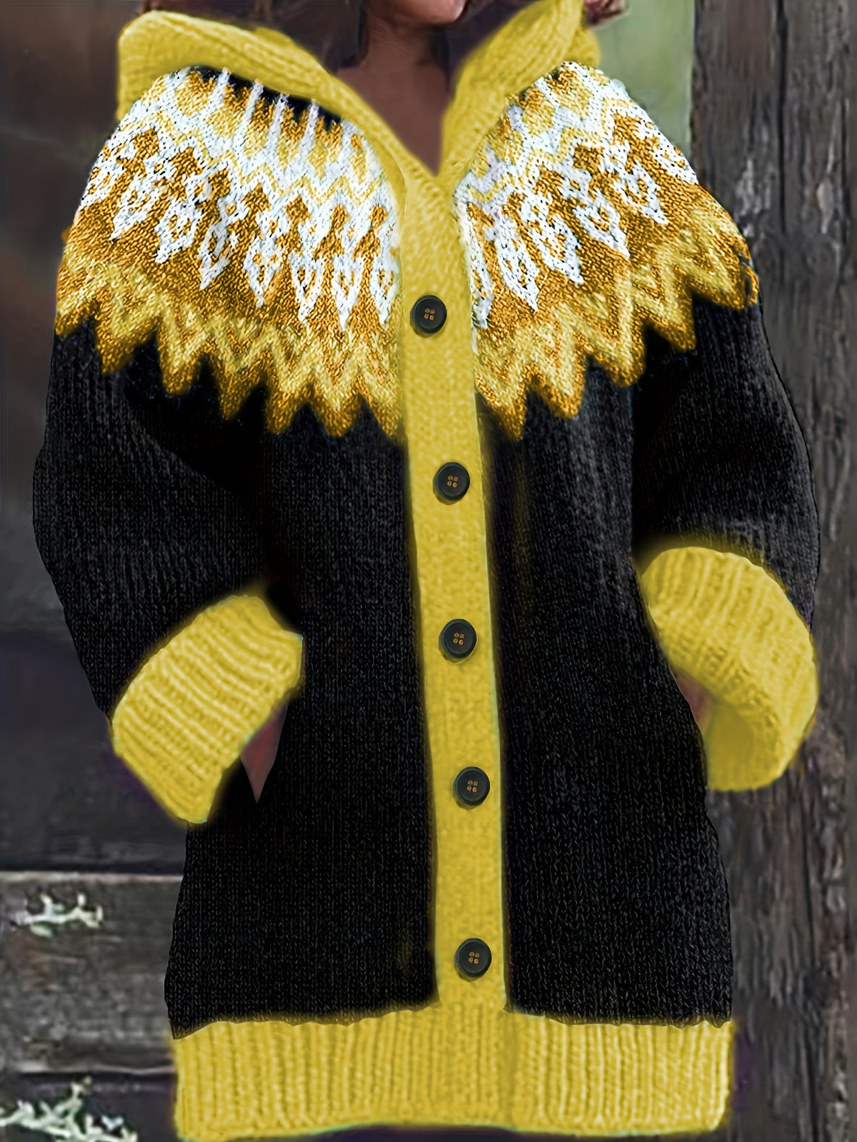 【S~5XL】✨O jachetă elegantă, în stil retro, cu imprimeu colorat și glugă
