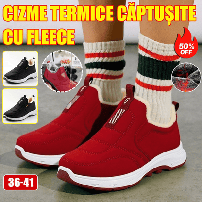 😀🎉【Acțiune fierbinte】🔥velvet și îngroșare🔥【35-41】 pantofi de iarnă impermeabili din bumbac cald pentru femei