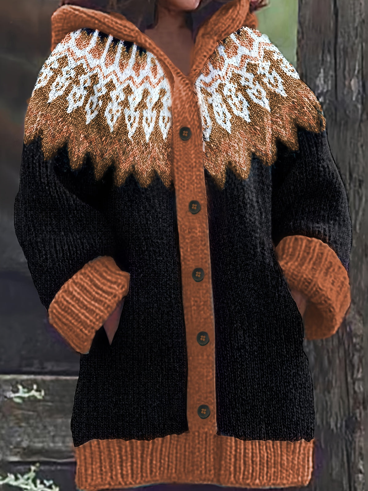【S~5XL】✨O jachetă elegantă, în stil retro, cu imprimeu colorat și glugă