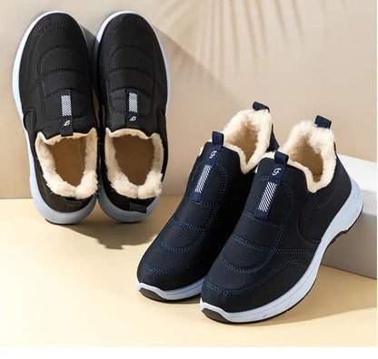 😀🎉【Acțiune fierbinte】🔥velvet și îngroșare🔥【35-41】 pantofi de iarnă impermeabili din bumbac cald pentru femei